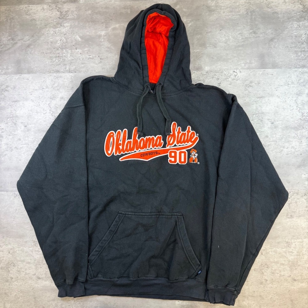 J America Oklahoma State Cowboys Hoodie Mens XL Black Orange Pistol Pete NCAA